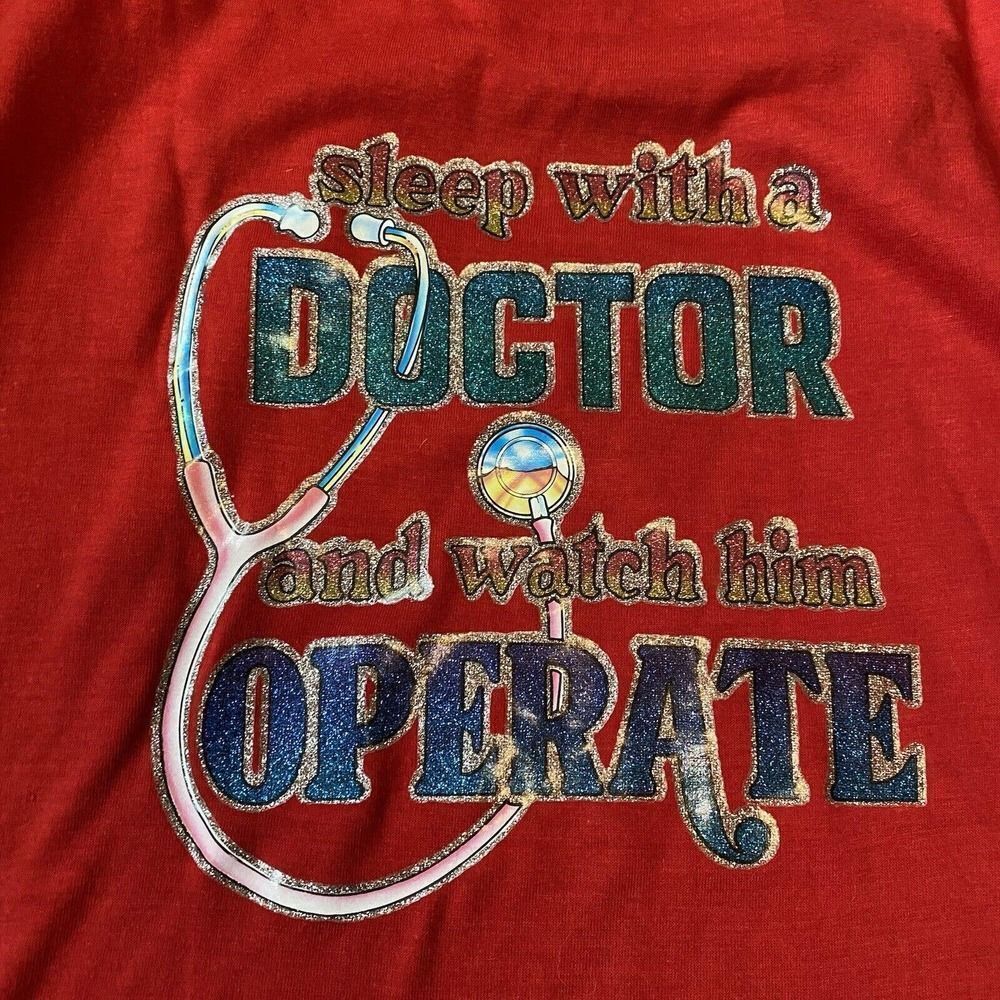 VTG Roach 1970’s t-shirt Glitter Graphic Doctor Humor single stitch Rare Large